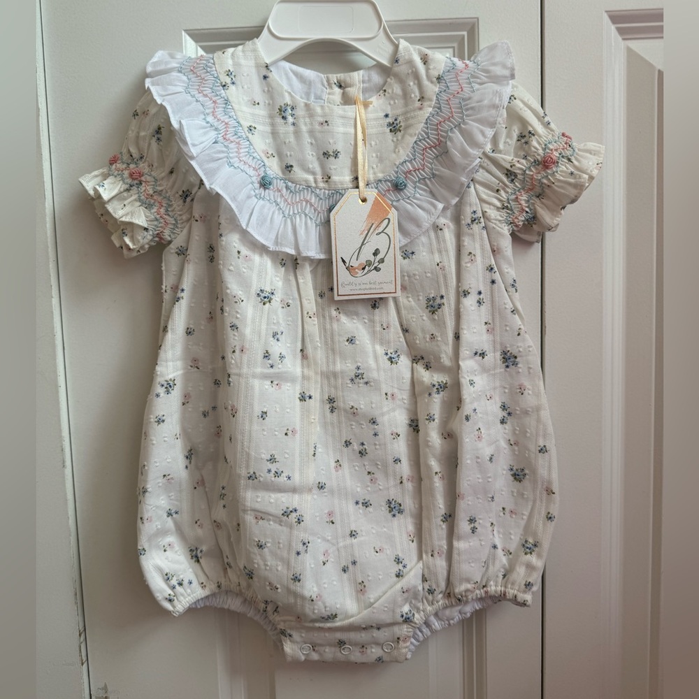 NWT BellBird floral smocked ruffle bubble